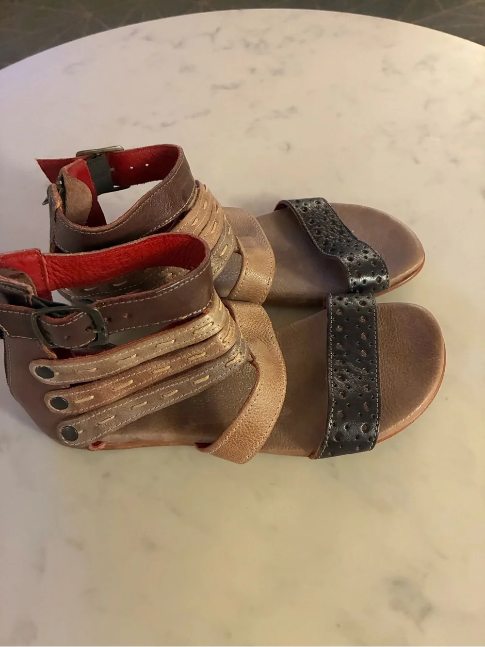 BED STU Artemis Starry Night Rustic Leather Sandals Size 7.5